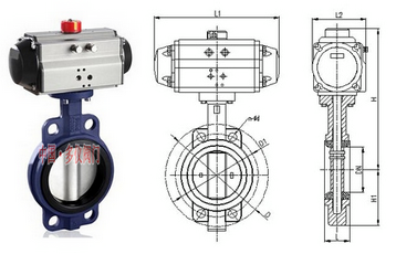 氣動中線蝶閥結(jié)構(gòu)圖