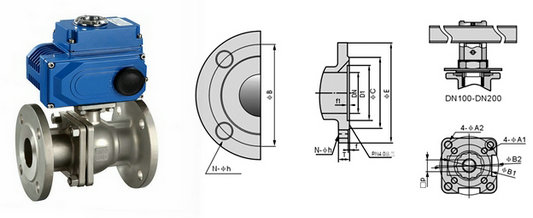 電動(dòng)法蘭球閥結(jié)構(gòu)圖